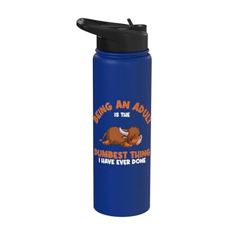 Image of Highland Cattle Scottish Farmer Breeder Cattleman Herdsman Stainless Steel Insulated Water Bottle