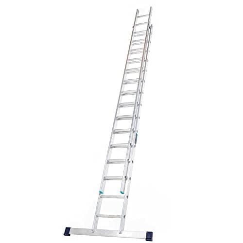 Image of TB Davies 7.0m/23.0ft, TASKMASTER 2 Section Extension Ladders, Aluminium Stabiliser Bar, Comfort D-Shaped Rungs, Reach Height 7.5m/24.4ft, EN131 Professional