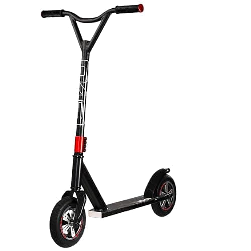 Image of Evo Dirt Rider Scooter with Chunky Wheels Perfect For Off Road Stunts & Tricks Scooter for Teenager and Adults | Dirt Ramp Trick Scooter Ages 6-18+ Max. Weight 100kg (Black)