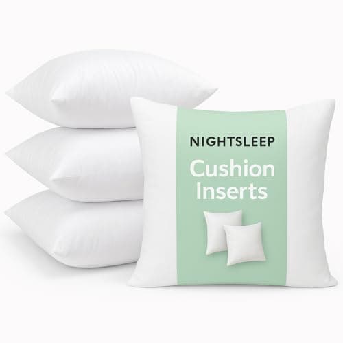Image of NIGHTSLEEP 4 X Cushions Inner Pads Cushion Stuffer Inserts, Hollowfibre Pillows Hypoallergic Cushions (MADE IN UK) (16X16(40X40))