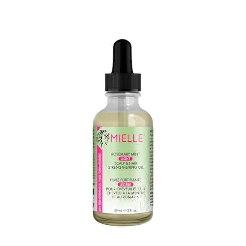 Image of Mielle Rosemary & Mint Light Hair Oil, Split Ends & Dry Scalp Treatment - Infused with Biotin & Essential Oils for Strengthening, Soothing, Moisturising & Encouraging Longer Hair, 59 ml (Pack of 1)