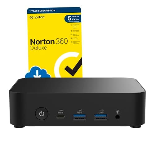 Image of ASUS NUC 14 Mini PC Desktop (Intel N97, 8GB DDR5 RAM, 500GB PCIe Gen 4 SSD, WiFi 6E, Windows 11 Pro) includes Free Norton 360 Deluxe Anti virus