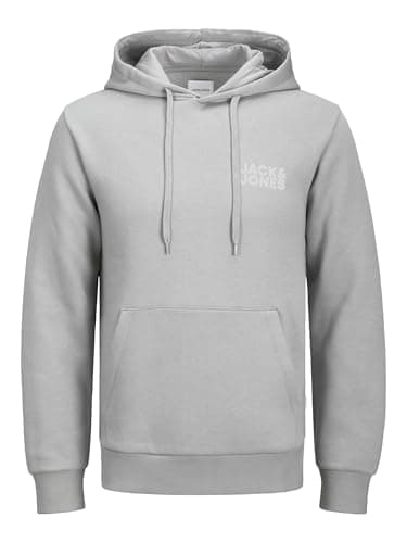 Image of JACK & JONES Male Hoodie Logo Hoodie, Ultimate Grey, XL