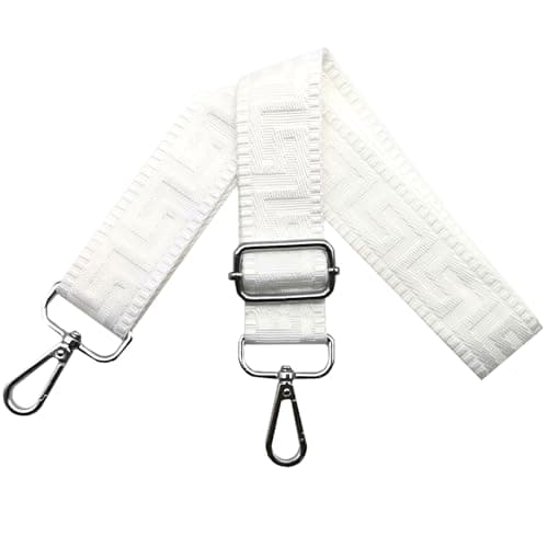Image of Shoulder Strap for Bag Adjustable Bag Straps Wide 3.8 cm with Silver Buckle, Handbags Straps Replacement for Women Crossbody Accessory, Pure white, K24
