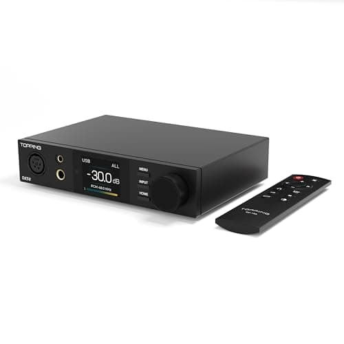 Image of TOPPING DX5 II Hi-Res DAC & Headphone Amp Combo – Dual ES9039Q2M, X-Hybrid Amp, 10-Band PEQ, LDAC Bluetooth 5.1, 4.4mm Balanced & 6.35mm Headphone Output, Preamp Mode, 12V Trigger (Black)