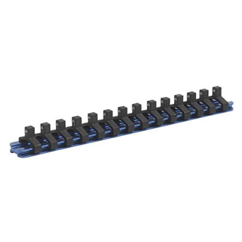 Image of Sealey Sr1414 Socket Retaining Rail with 14 Clips Aluminium 1/4Sq Drive