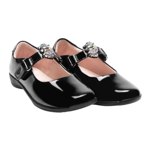 Image of Lelli Kelly LK8426 (NE03) Bianca Unicorn Black Patent Interchangeable School Shoes (Black, UK Footwear Size System, Big Kid, Women, Numeric, Medium, 2.5)