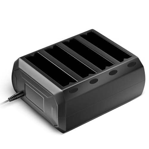 Image of 4-Slot Battery Charging Cradle Kit for Zebra TC51 TC52 TC56 TC57 TC510 TC52X TC520L Barcode Scanners | Compatible with BT-000314 Battery - Charger Station with Adapter SAC-TC51-4SCHG-01