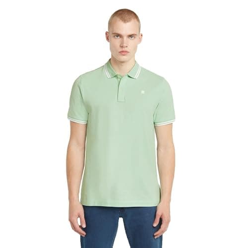 Image of G-STAR Men's Dunda Slim Stripe Polo Shirt, Birds Egg Green D17127-5864-g992, XXL