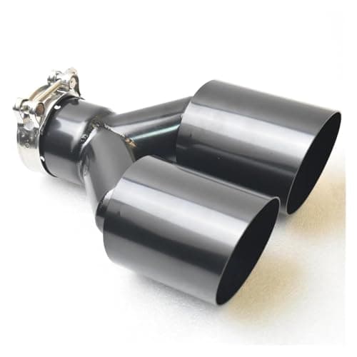 Image of Dual Exhaust Pipes 304 Stainless Steel Automotive Parts Universal Import Dual Rear Exhaust Tailpipe Electrophoresis Black Muffler Outlet Tip Automobile Tailpipe(66MM IN- 89MM OUT)