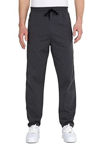 Image of Comeor Men's Jogging Bottoms Cotton Tracksuit Bottoms - Sports Trousers Jogging Bottoms Men Jogger Boys Casual Trousers with Zip Pockets, Dark Grey, L