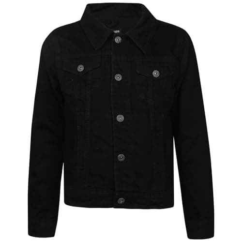 Image of A2Z 4 Kids Boys Denim Jacket Classic Stylish Fashion Coat for Children Durable Cotton Jeans - Boys Denim Jacket J11 Jet Black 13