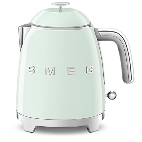 Image of Smeg KLF05PGUK 0.8L Mini Kettle, Retro 50's Style, Anti-Slip Base, Auto Shut Off, 1400W, Pastel Green