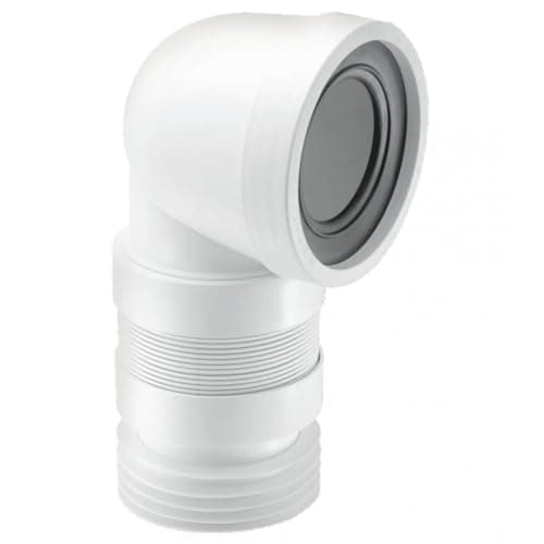 Image of McAlpine WC-CON8F18 90 Degree Flexible WC Connector - White