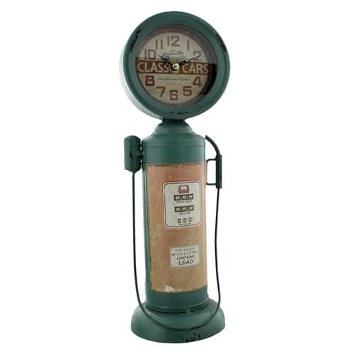 Image of Large Metal Vintage Garage Gas Petrol Pump Quartz Mantel Clock