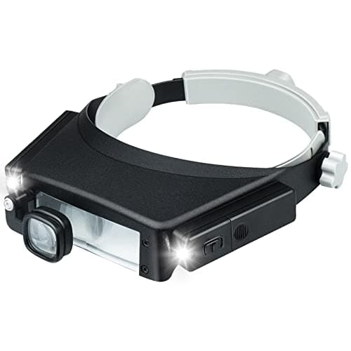 Image of Headband Magnifier with Led light,Head Lamp Magnifying Glass1.5x 3x 6x 8x Jeweler Loupe for Close,Work,Repair,Crafts Hobbies