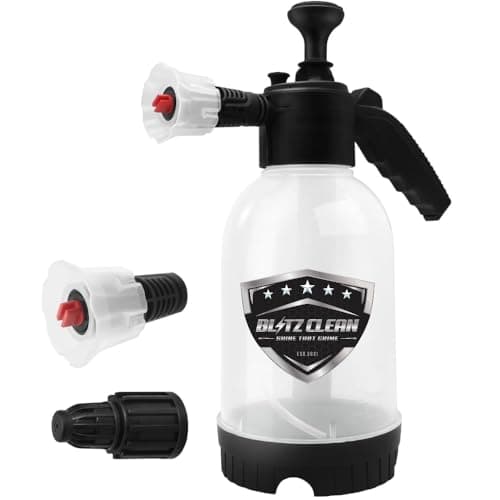 Image of Snow Foam Pump up Sprayer Snow Cannon Gun, 2L Heavy Duty Pressurised Soap Dispensing with Two Nozzles Car Blaster, Hand Pumping Spraying Pump Action Spray Bottle for Car Cleaning & Valeting