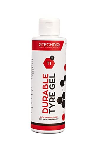 Image of Gtechniq T1 Durable Tyre Gel for Car Tyre Shine, Car Wheel Cleaner Repels Water, Dirt and Grime, Restores Tyre Black Finish, Anti-Sling Formula, 100% Biodegradable, 250ml