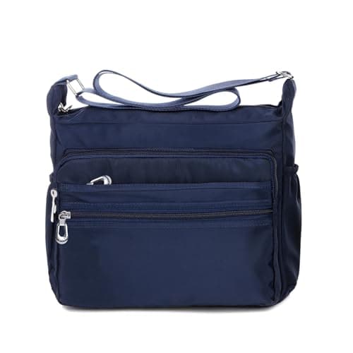 Image of NOTAG Crossbody Bags for Women, Multi-Pocket Casual Messenger Bag Waterproof Nylon Shoulder Bag, 2 Size (S, blue)