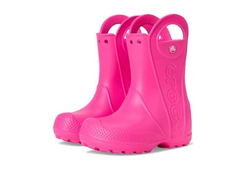 Image of Crocs Unisex Kids Boot, Handle It Rain Boot T, Pink Crush, 8 UK Child