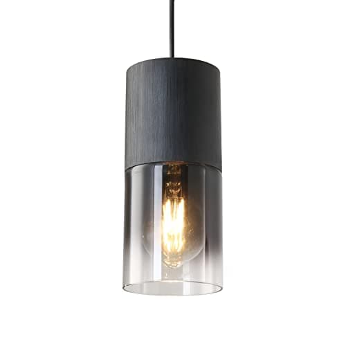 Image of NETHCUEL Black Light Pendant Fixture, Adjustable Modern Pendant Ceiling Lights, Industrial Glass Hanging Ceiling Lights for Dining Table Hallway Bedroom Living Room, 1 Pack, Light Bulb Not Included