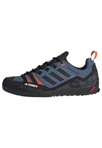 Image of adidas Unisex Terrex Swift Solo 2.0 Hiking Shoes, Wonder Steel/Core Black/Orange, 8 UK