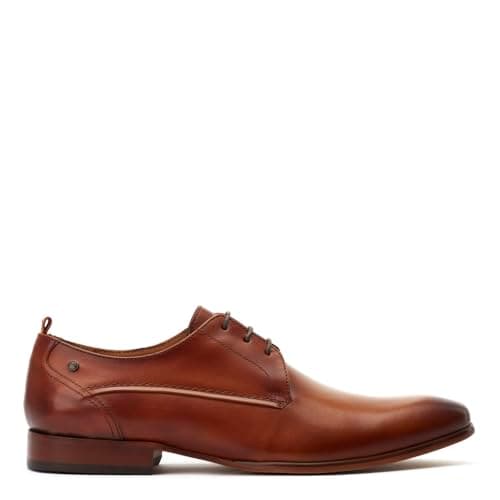 Image of Base London Mens Gambino Waxy Tan Derby Shoes UK 11