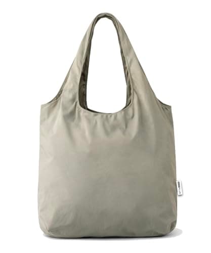 Image of NANOPLUS Ultimate Foldable Travel Tote Bag - Reusable Shopping Bag - Compact & Portable & Lightweight (Greige, 19L)
