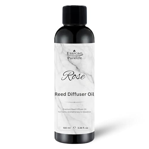 Image of Essican Purelife Rose Reed Diffuser Oil Refill 100ml, Luxury Oil Diffuser Refills, Aromatherapy Reed Diffusers for Home Refills, Oils Refill Diffusers for Home, Office & Car