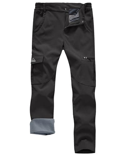 Image of Rdruko Womens Waterproof Softshell Trouser Winter Warm Fleece Lined Hiking Trousers Ski Pants Black S