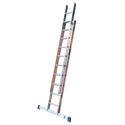 Image of TB Davies TRADE Double Extension Ladder, 2.5 Meter / 8.20 Feet, Extends To 4.0 Meters / 13.12 Feet, Comfort D-shaped Rungs, 3-Year Warranty, EN131 Professional