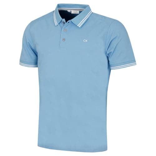 Image of Calvin Klein Mens Campus Tipped Polo Shirt - Sky Tipped - XL