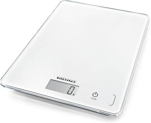Image of Soehnle Page Compact 300 Food Scales, Kitchen Scales for Cooking and Meal Prep, Electronic Digital Scales with Easy to Read LCD Screen and Tempered Glass Top, switches between g and oz/lb