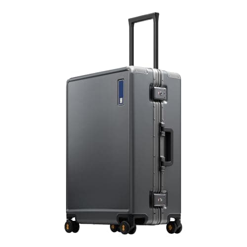 Image of LEVEL8 Zipperless Suitcase Carry On Luggage with Aluminum Frame, 24 Inch Suitcase with Wheels, Polycarbonate Hard Shell Luggage with TSA, Grey