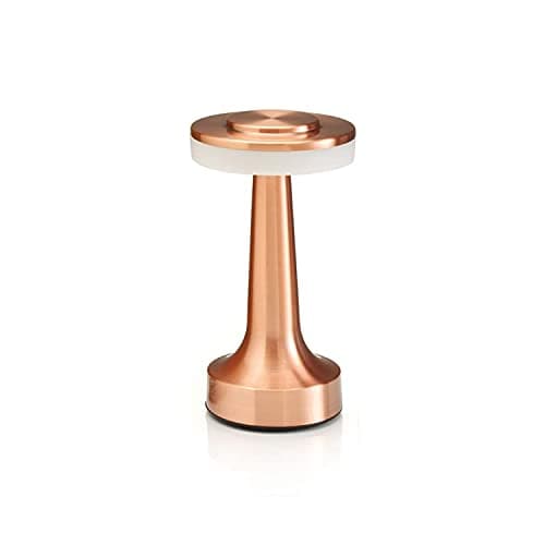 Image of Auraglow Copper Rechargeable Touch Control Cordless LED Table Lamp - Perfect for Bedside Tables, Hotels and Restaurants