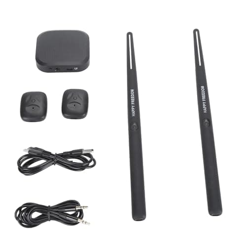 Image of lvifloae Electric Air Drum Set, Virtual Drum Kit Virtual Reality Drum Set Portable 3D Motion Sensing Air Electronic Drum Set for Beginners Children Adults (Black)