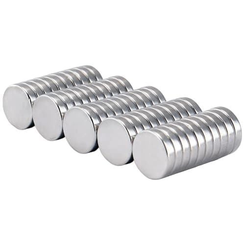Image of ERMWALR 50Pcs Magnets,12mm x 3mm Strong Neodymium Magnets,N52 Rare Earth Crafts Magnet Adhesive Strength Powerful Corrosion Resistant for Whiteboard Kitchen Refrigerator Jewelry Classroom Home