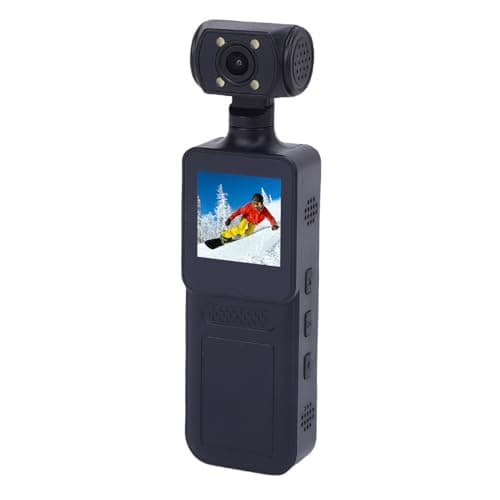 Image of LICAEVEY 4K WiFi Action Camera with 180° Rotating Lens and LED Light, 40MP Ultra HD, 135° Wide Angle, APP Control Water Proof Handheld Camera for Outdoor Sports, 1000mAh Long Battery