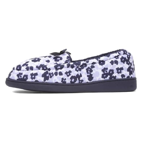 Image of The Slipper Company Womens Navy Floral Moccasin - Size 3 UK - Blue