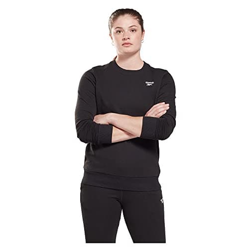 Image of Reebok Women's Identity Small Logo French Terry Crew Long Sleeve Sweatshirt, Black, S