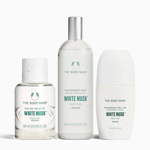 Image of The Body Shop White Musk Fragrance Edit, White Musk Deodorant 50ml, Eau de Toilette 60ml, Fragrance Mist 100ml, Fresh Floral Scent with Jasmine & Lily, Long-Lasting Freshness, Vegan Skincare Set