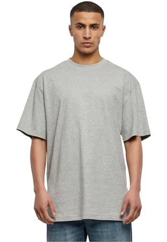 Image of URBAN CLASSICS Men's Basic Crew Neck Tall Tee, Oversized Short Sleeves T-Shirt with Dropped Shoulders, 100% Jersey Cotton, in grey, 3XL