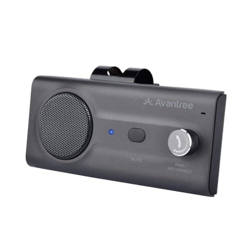 Image of Avantree CK11 Hands Free Bluetooth 5.0 Car Kits, Quality Loud Speakerphone, Siri Assistant Support, Motion AUTO ON, Volume Knob, Wireless in Car Handsfree Speaker Kit with Visor Clip - Titanium