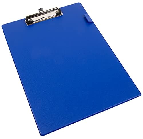 Image of Morgan A4 Blue Clipboard Solid Hardback PVC Covered A4+ Foolscap with Pen Holder