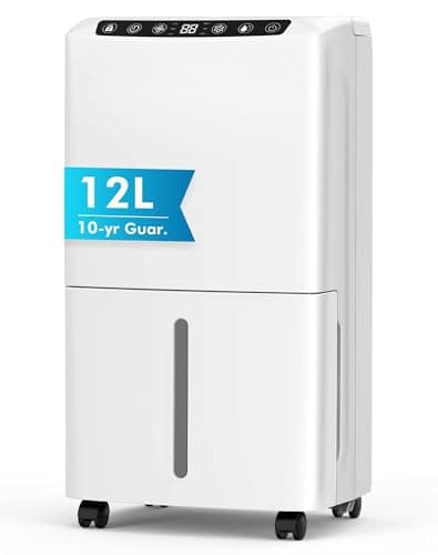 Image of Dehumidifier 12L/Day, Dehumidifiers for Home with Automatic Humidity Sensor, 2.5L Tank, Laundry Drying, Dehumidifiers for Home Energy Efficient, 24h Timer, Digital Display, Drain Hose