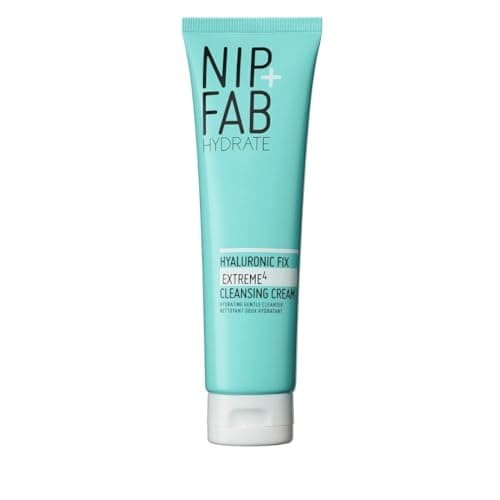 Image of Nip + Fab Hyaluronic Fix Extreme4 Cleansing Cream – Hydrating Face Wash with 2% Hyaluronic Acid Complex & Polyglutamic Acid to Plump and Cleanse, Vegan, 150ml
