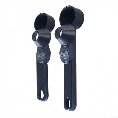 Image of 2 Piece Sliding Coffee Spoon Set Designed with Funnel Tips to Enable Direct Pouring into Narrow Openings Without Spillage (Black)
