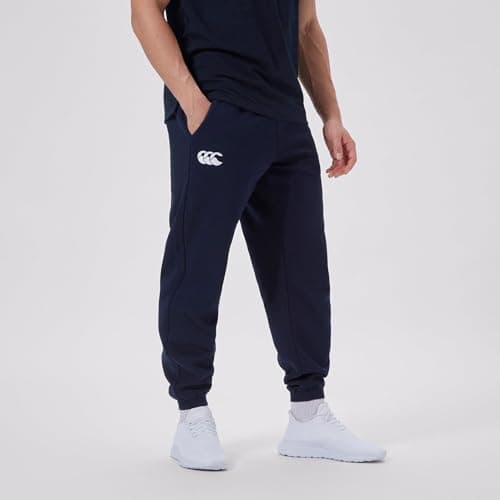Image of Canterbury Men's CCC Leisure Sweatpants | Jogging Bottoms | Cuffed Hem | Embroidered Logo Fleece Joggers, Navy, S