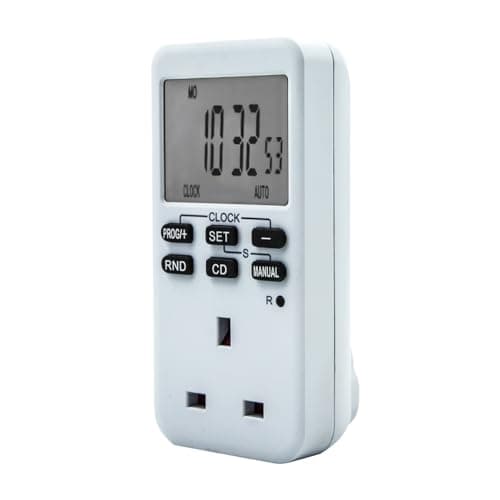 Image of Uni-Com Easy Read Electronic Plug-in Timer, Large LCD Display, Energy Saving, Home Security, 24 Hours/Weekly Programs & Countdown Feature for Automatically Operating Lamps & Home Appliances