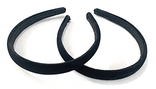 Image of 2 x Velvet Girls School Headband Alice band Hair Accessories - UK (Black)
